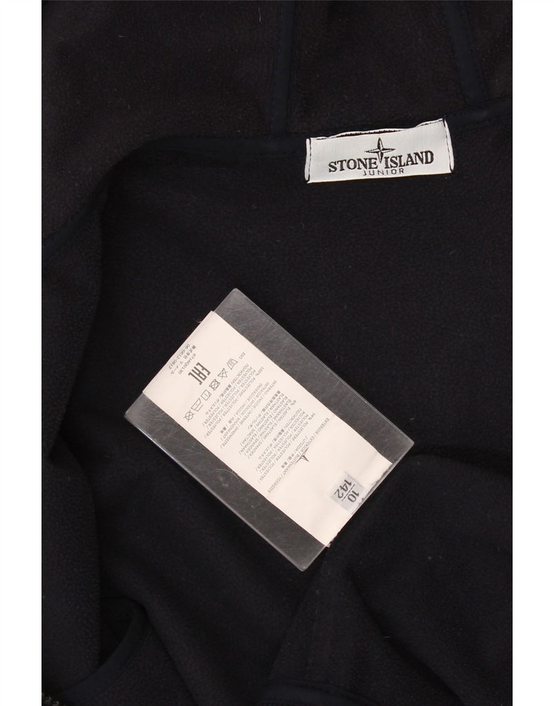 STONE ISLAND Boys Hooded Windbreaker Jacket 9-10 Years Navy Blue Polyester Vintage Stone Island and Second-Hand Stone Island from Messina Hembry 