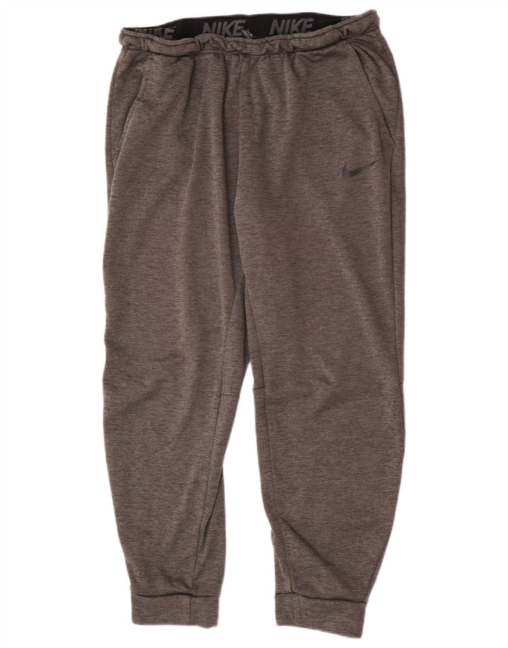 Nike Dri Fit Trenirka Hlače Joggers XL sivi flekasti poliester