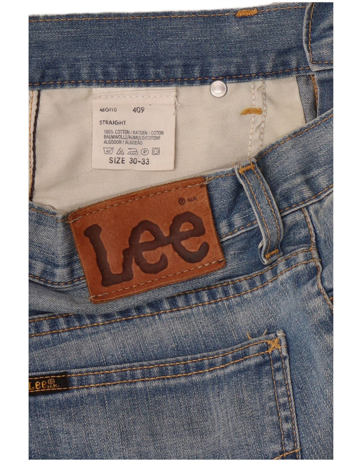 LEE Womens Straight Jeans W30 L33 Blue Cotton