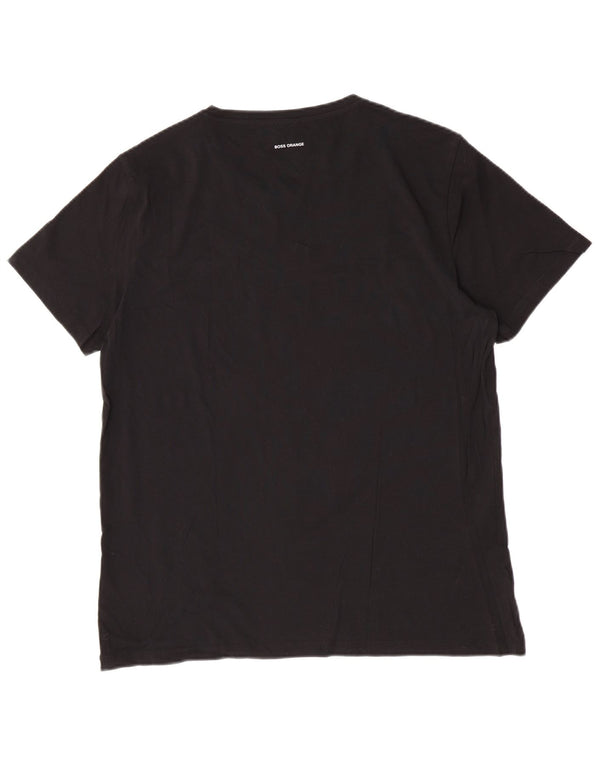 Muška majica kratkih rukava Hugo Boss s grafičkim motivima 2XL crni pamuk