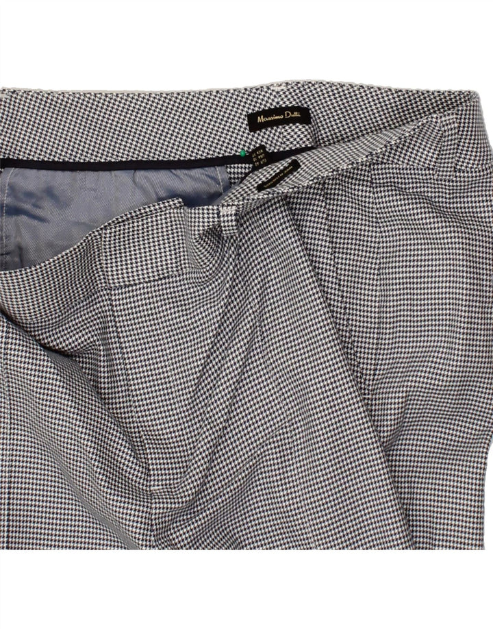 MASSIMO DUTTI Womens Chino Trousers EU 42 Large W32 L26 Grey Houndstooth Vintage Massimo Dutti and Second-Hand Massimo Dutti from Messina Hembry 