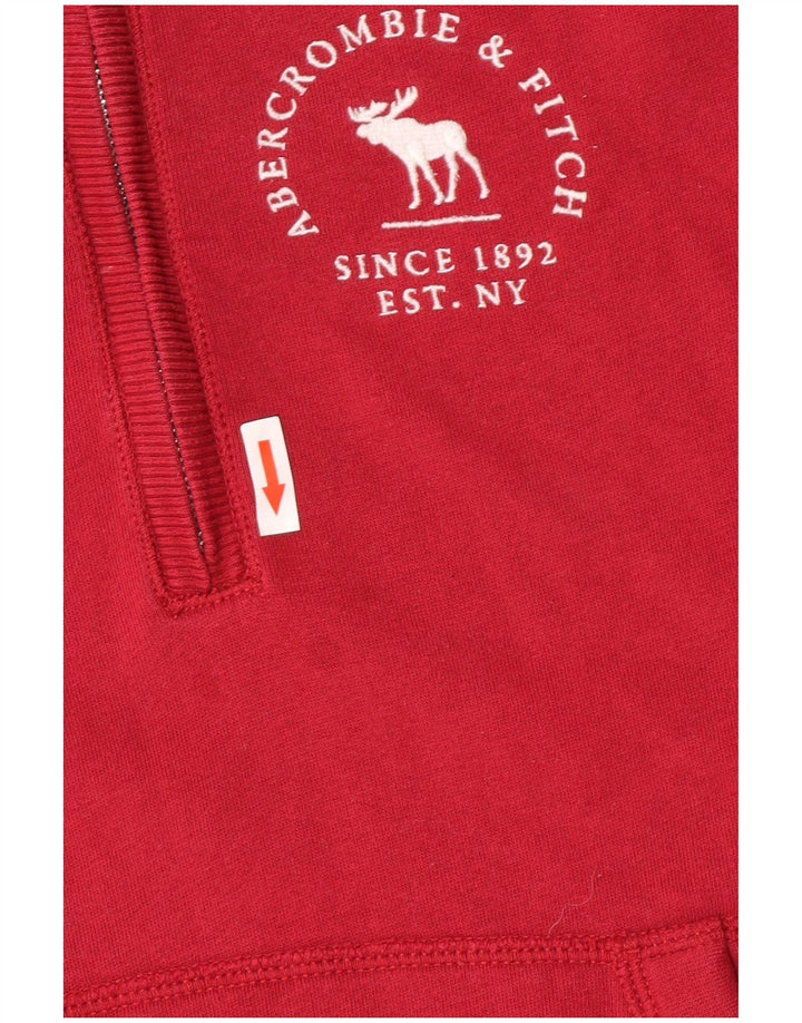 Abercrombie & Fitch Ženska majica s izrezom s patentnim zatvaračem UK 12 srednje crvena