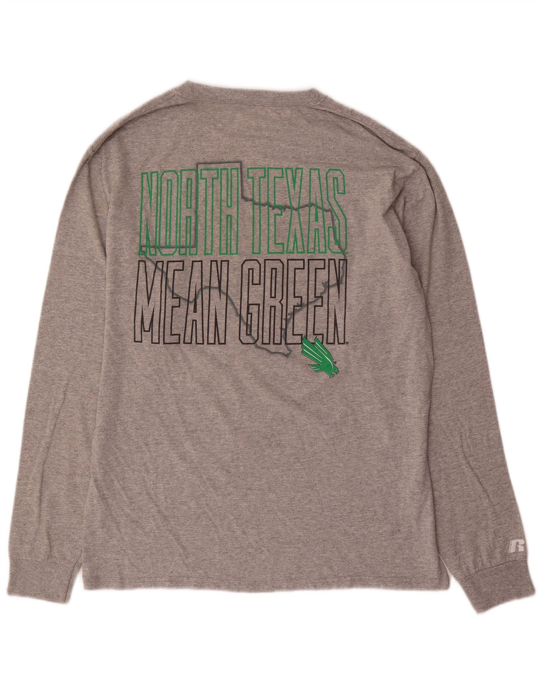 Russell atletska muška majica dugih rukava s grafikama UK 38/40, srednje sivi pamuk