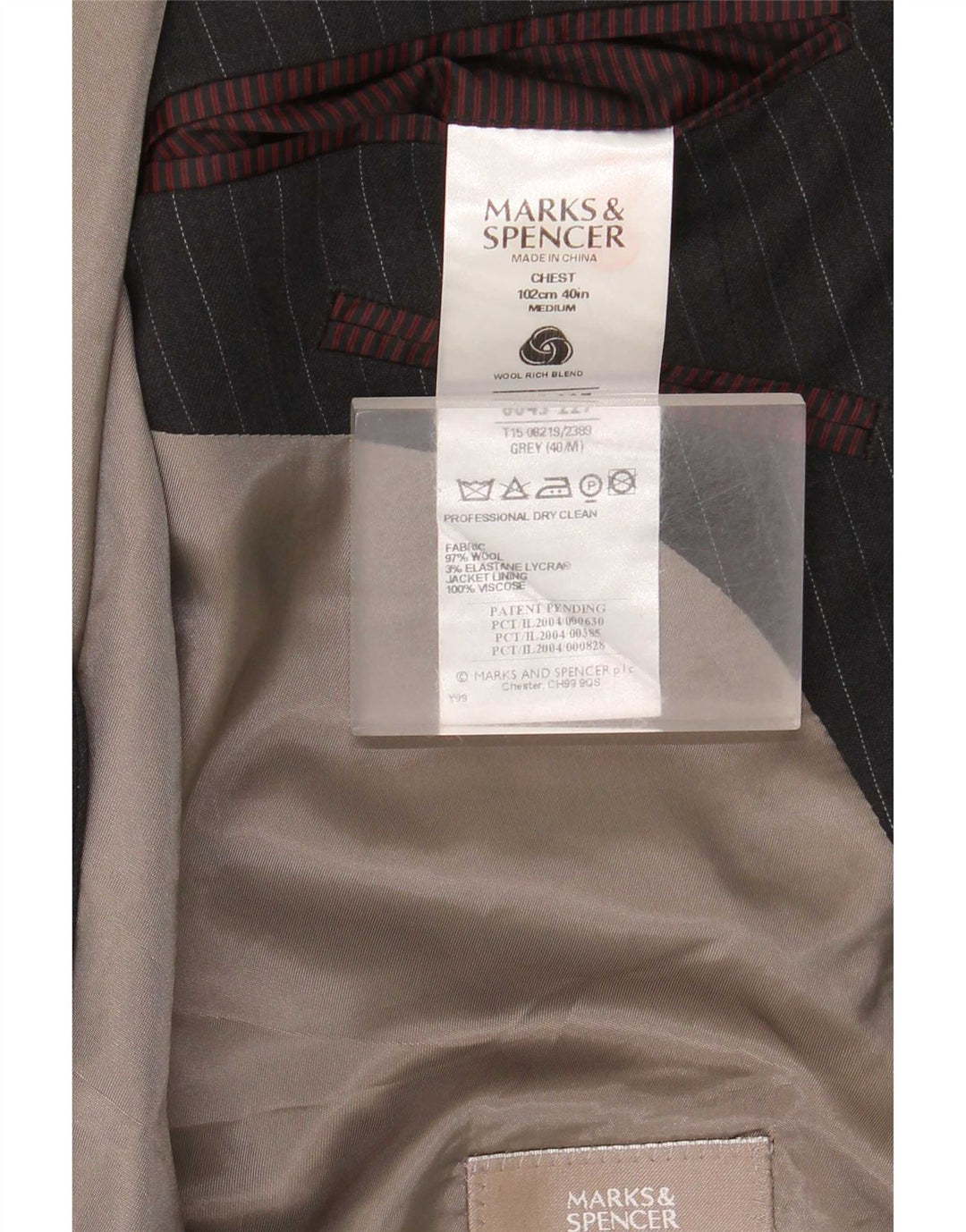 Marks & Spencer muški sako sa 2 gumba UK 40 srednje sive pruge