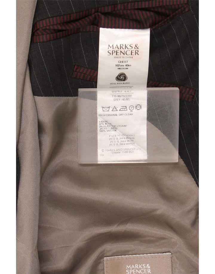 Marks & Spencer muški sako sa 2 gumba UK 40 srednje sive pruge