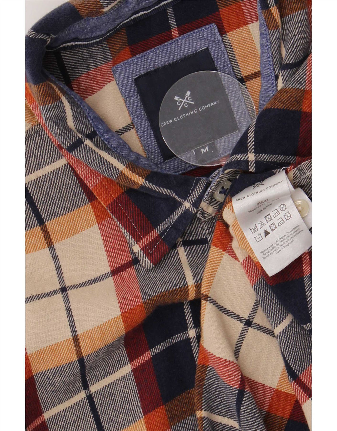 Crew Clothing Muška flanelska košulja Srednje tamnoplava karirana pamuk