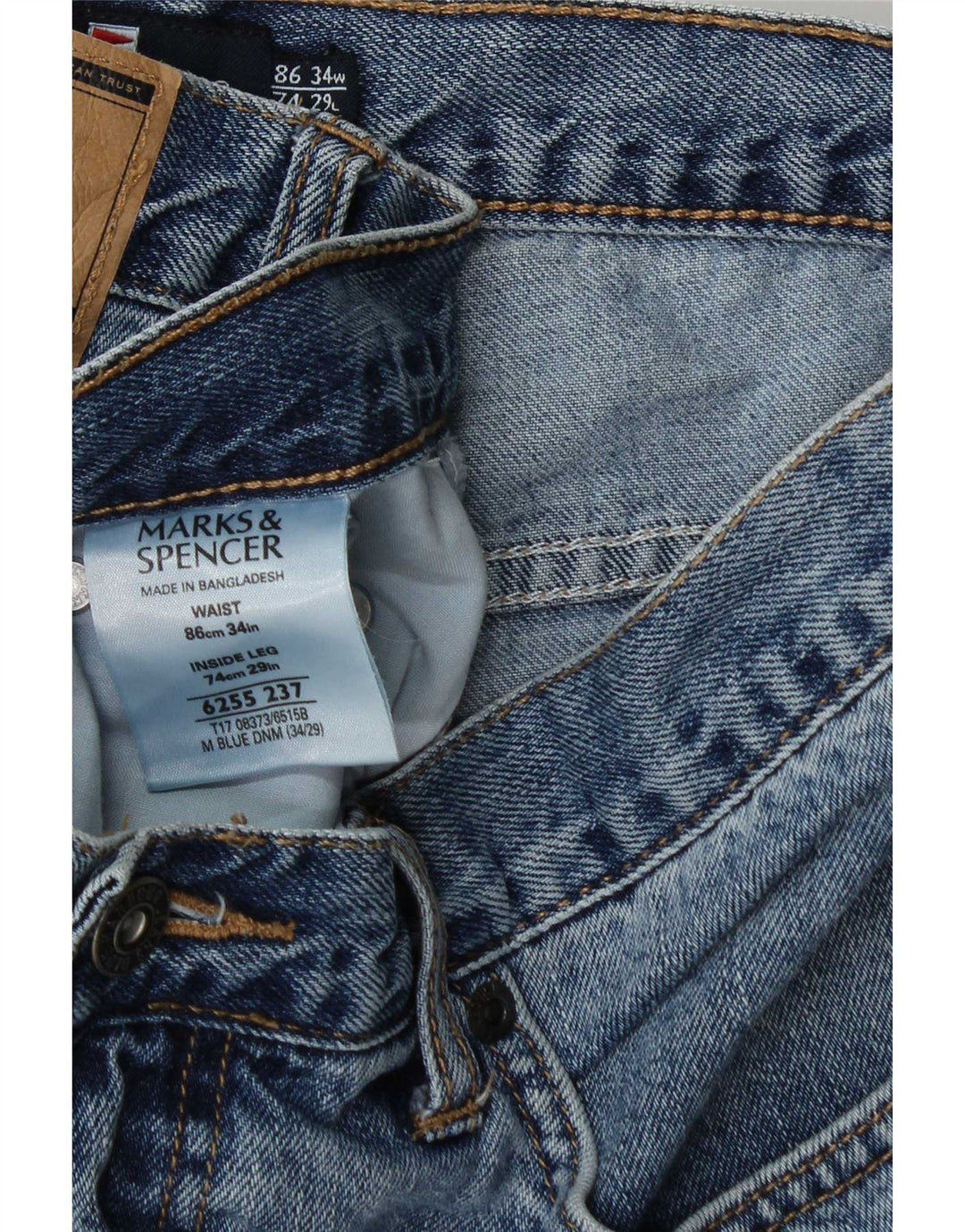 Marks & Spencer muške ravne traperice Blue Harbor W34 L29 plavi pamuk