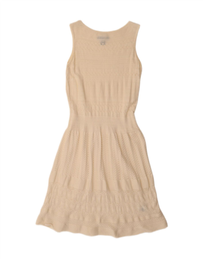 RALPH LAUREN Womens Sleeveless Jumper Dress UK 14 Large Off White Cotton Vintage Ralph Lauren and Second-Hand Ralph Lauren from Messina Hembry 