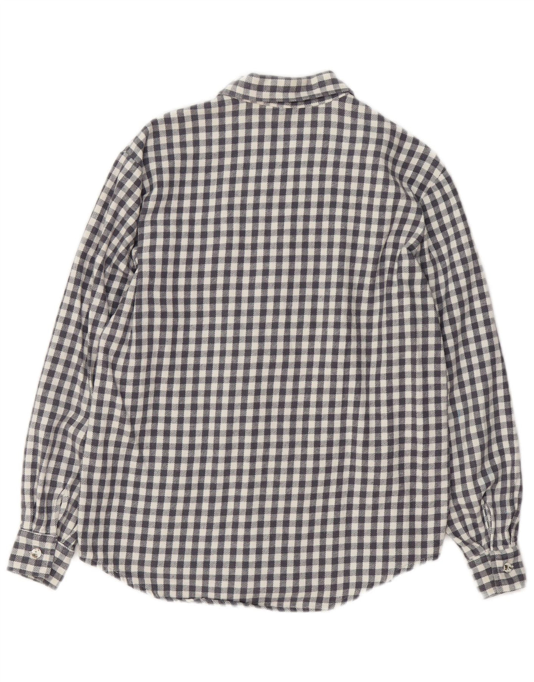 Vintage ženska velika flanelska košulja s medvjedićem UK 10 Mala siva gingham