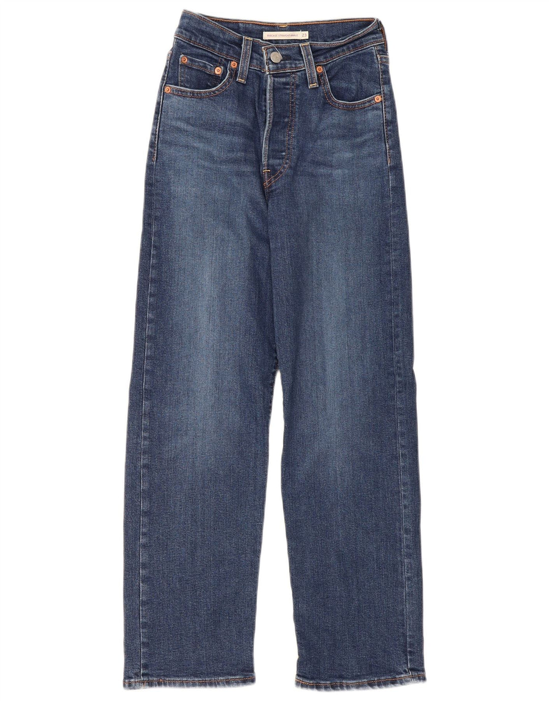 Levi's ženske ravne traperice s prsnim košem W23 L27 plavi pamuk