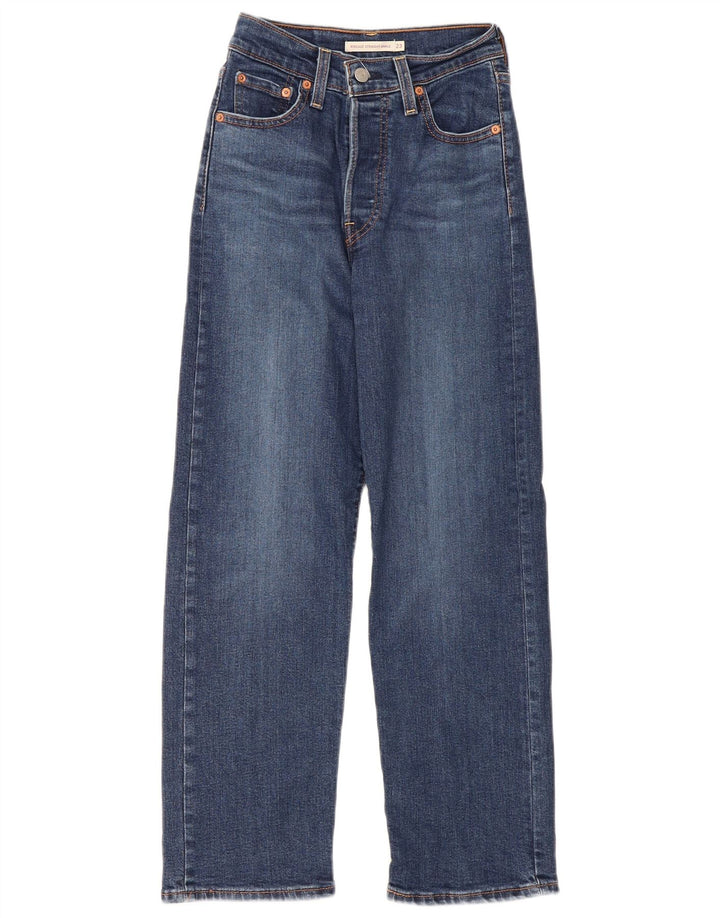 Levi's ženske ravne traperice s prsnim košem W23 L27 plavi pamuk