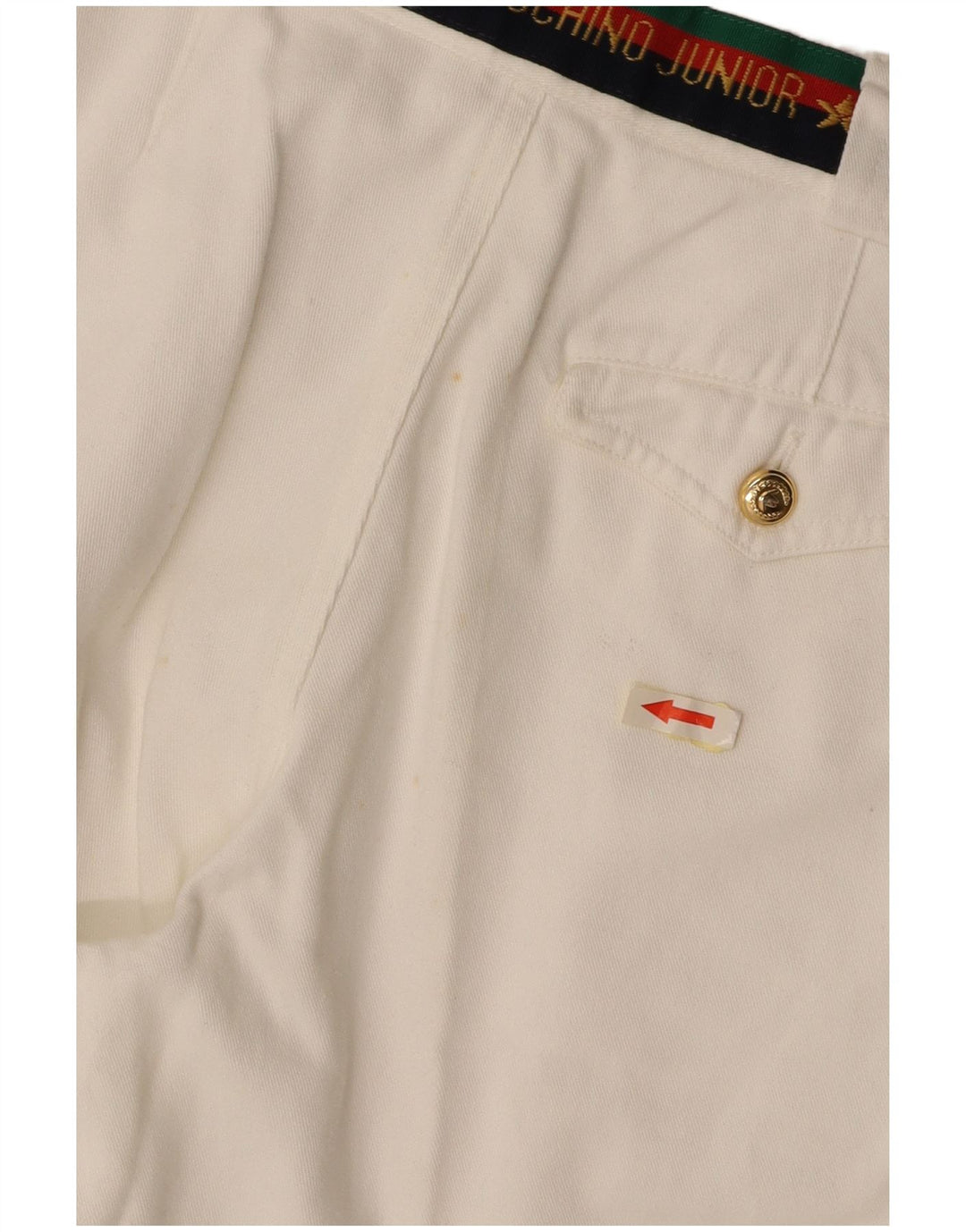 MOSCHINO Hlače odijela s grafikom na klipove za dječake 9-10 godina W24 L25 Bijeli pamuk