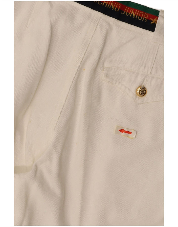 MOSCHINO Hlače odijela s grafikom na klipove za dječake 9-10 godina W24 L25 Bijeli pamuk