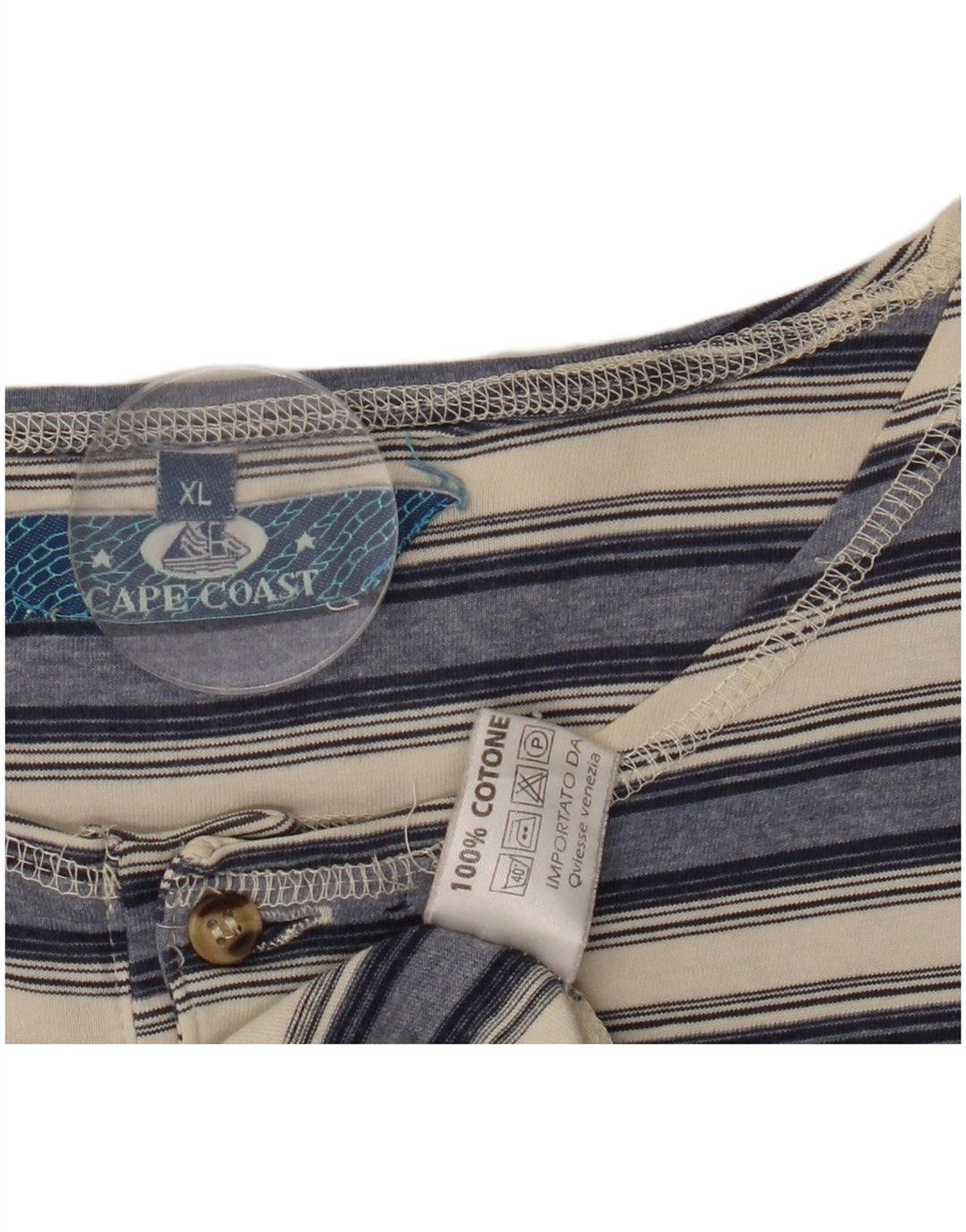 VINTAGE muška majica kratkih rukava XL tamnoplavi pamuk na pruge