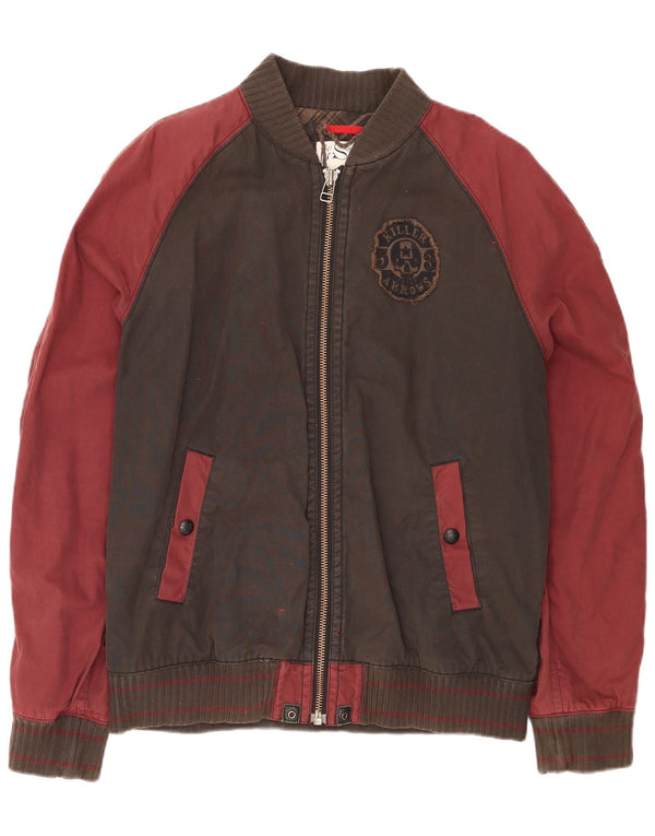 LEVI'S muška bomber jakna UK 40 Veliki smeđi pamuk u blokovima boja