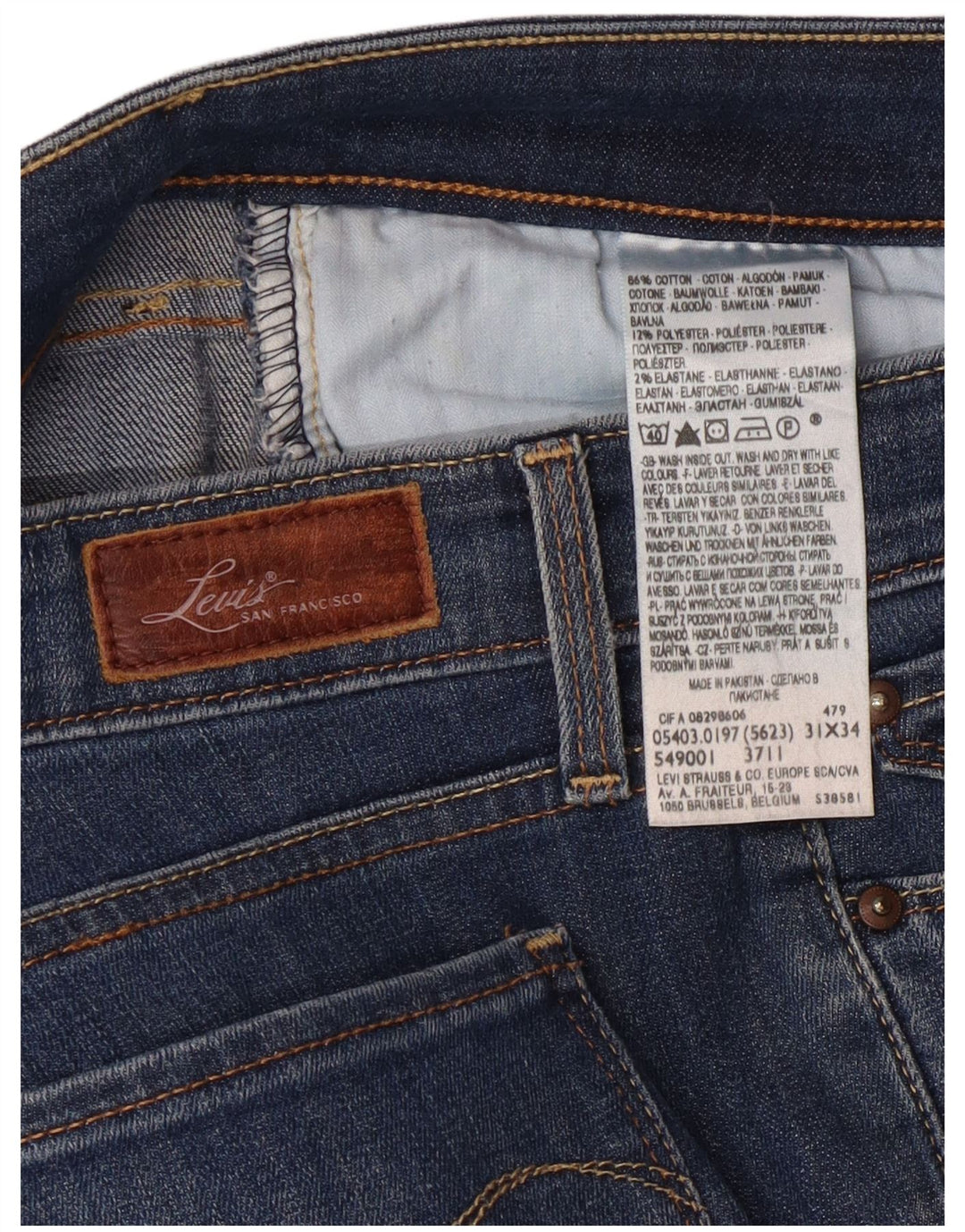 Levi's uske traperice blagih oblina W31 L29, plavi pamuk
