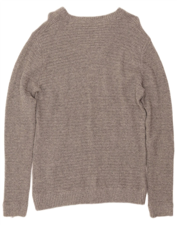 Crew Clothing Muški džemper s okruglim izrezom Veliki sivi vuneni pulover