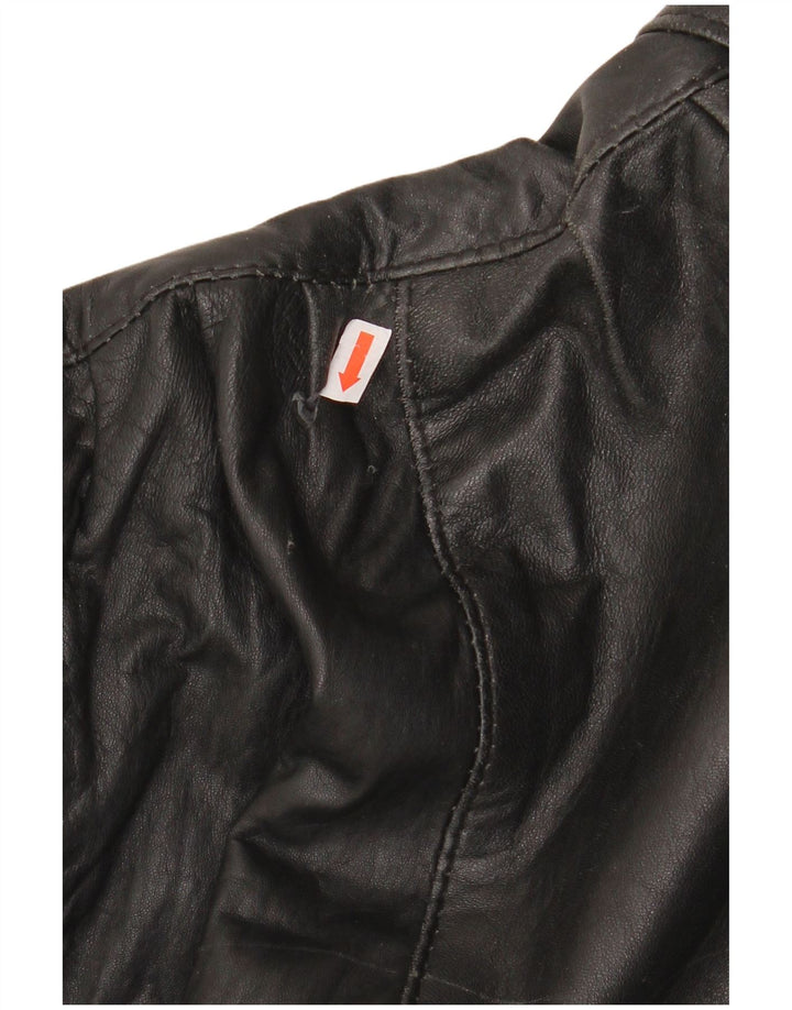 Vintage ženska kožna jakna UK 20 2XL crna koža