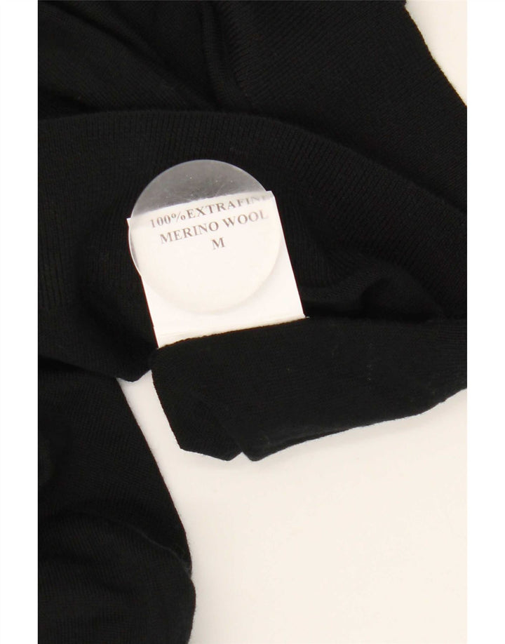 Marks & Spencer muški pulover s rol izrezom srednje crne merino vune