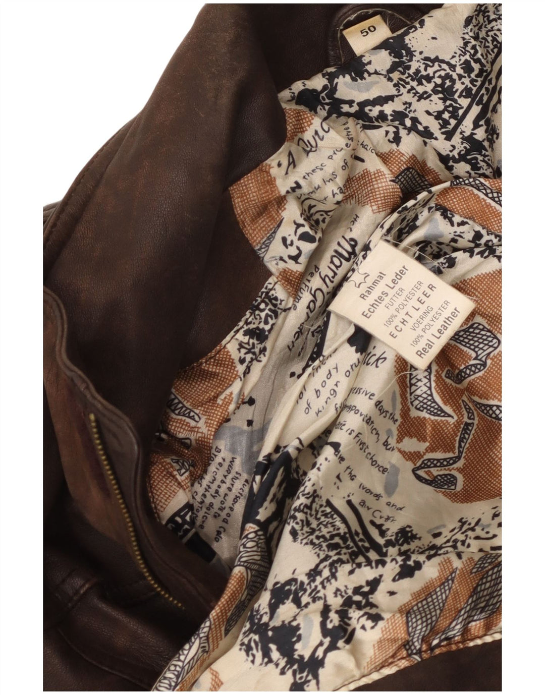 VINTAGE muški kožni kaput EU 50 veliki smeđi kožni