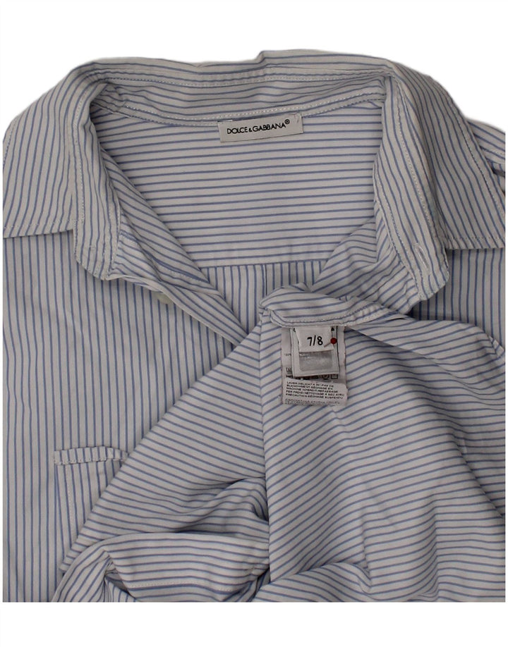 DOLCE & GABBANA Boys Shirt 7-8 Years Blue Striped Cotton