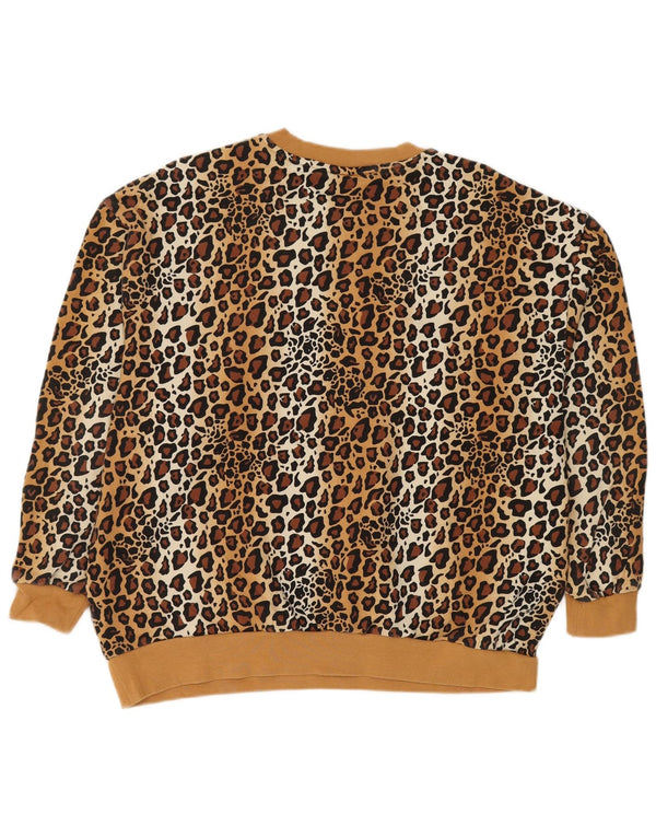 ADIDAS ženska majica prekomjerne veličine UK 8 Mali bež životinjski print