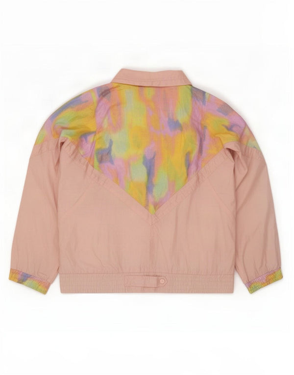 Lavon Womens Abstract Pattern Tracksuit Top Jacket UK 16 Large Pink 80s
