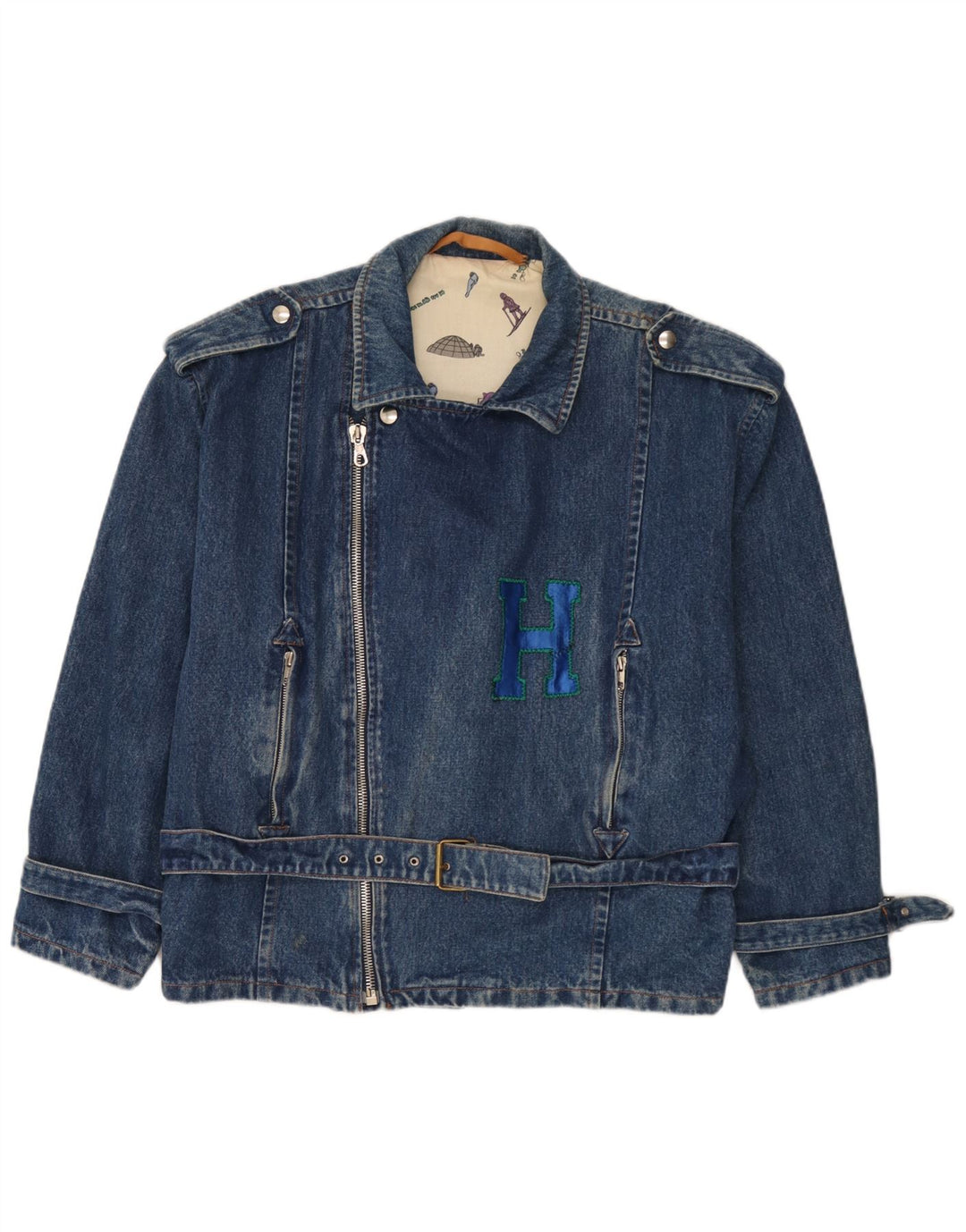 Vintage muška traper biciklistička jakna UK 40 Large Blue