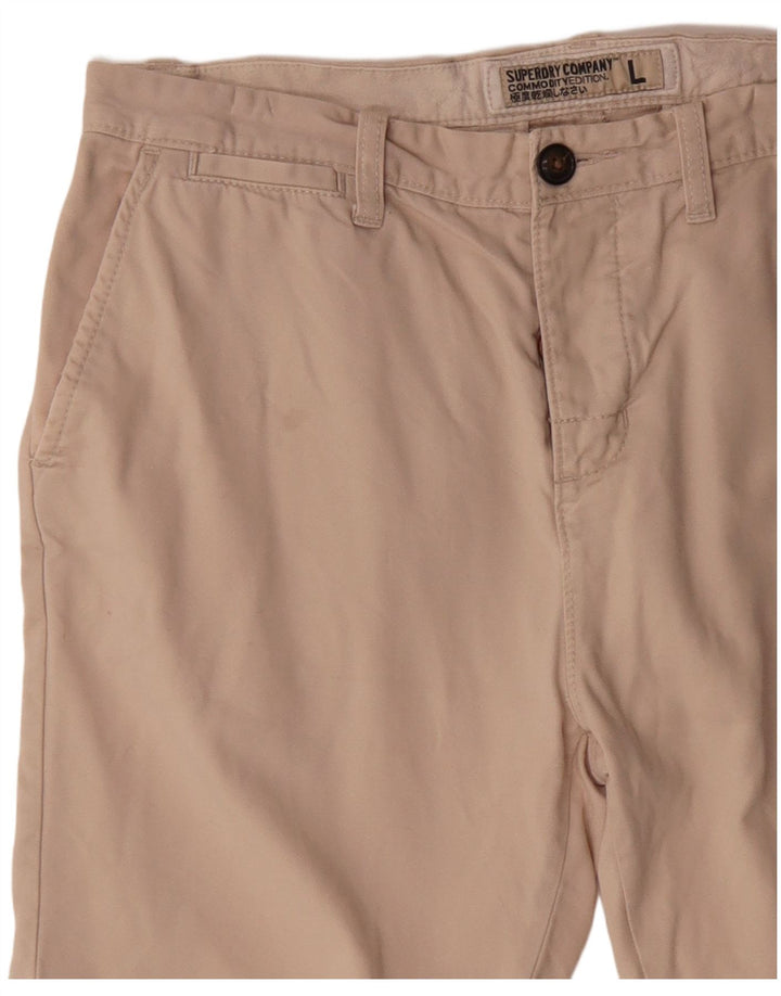 Superdry muške chino kratke hlače Large W34 bež pamuk