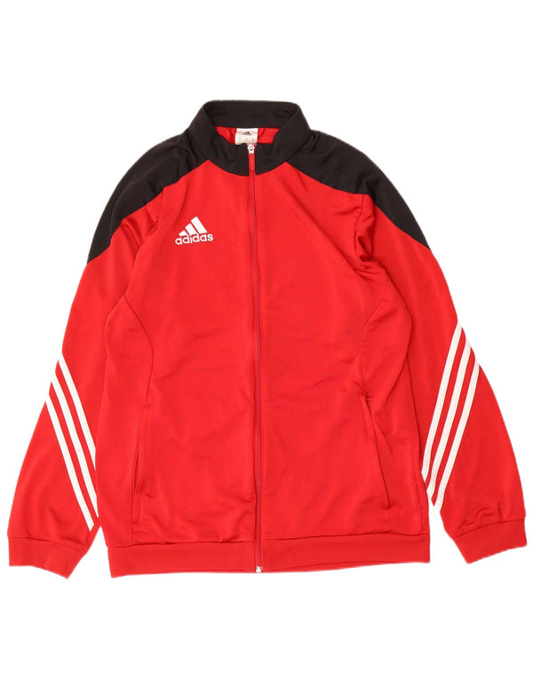 Adidas Mens Tracksuit Top Jacket Medium Red Colourblock Polyester