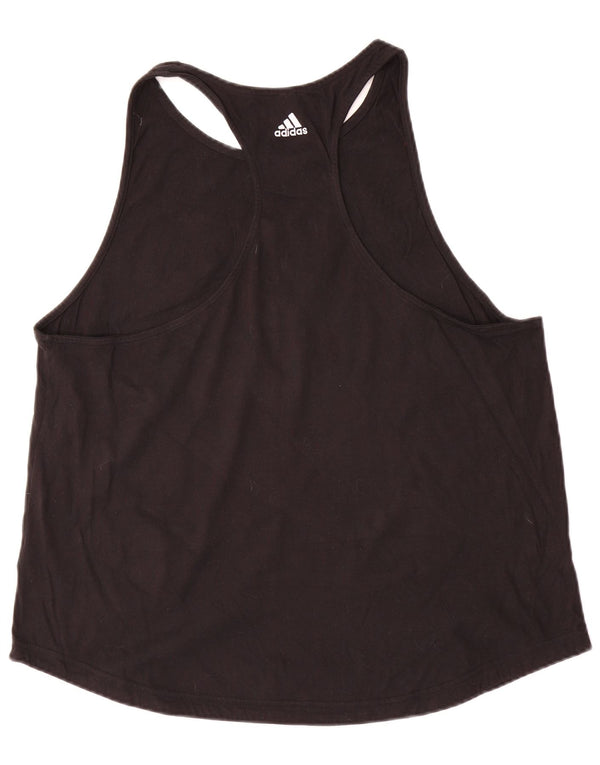Adidas ženski grafički prsluk UK 24/26 2XL crni pamuk