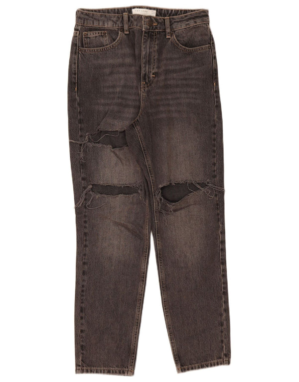 Topshop ženske Mom distressed traperice sa suženim trapericama W28 L27 sivi pamuk