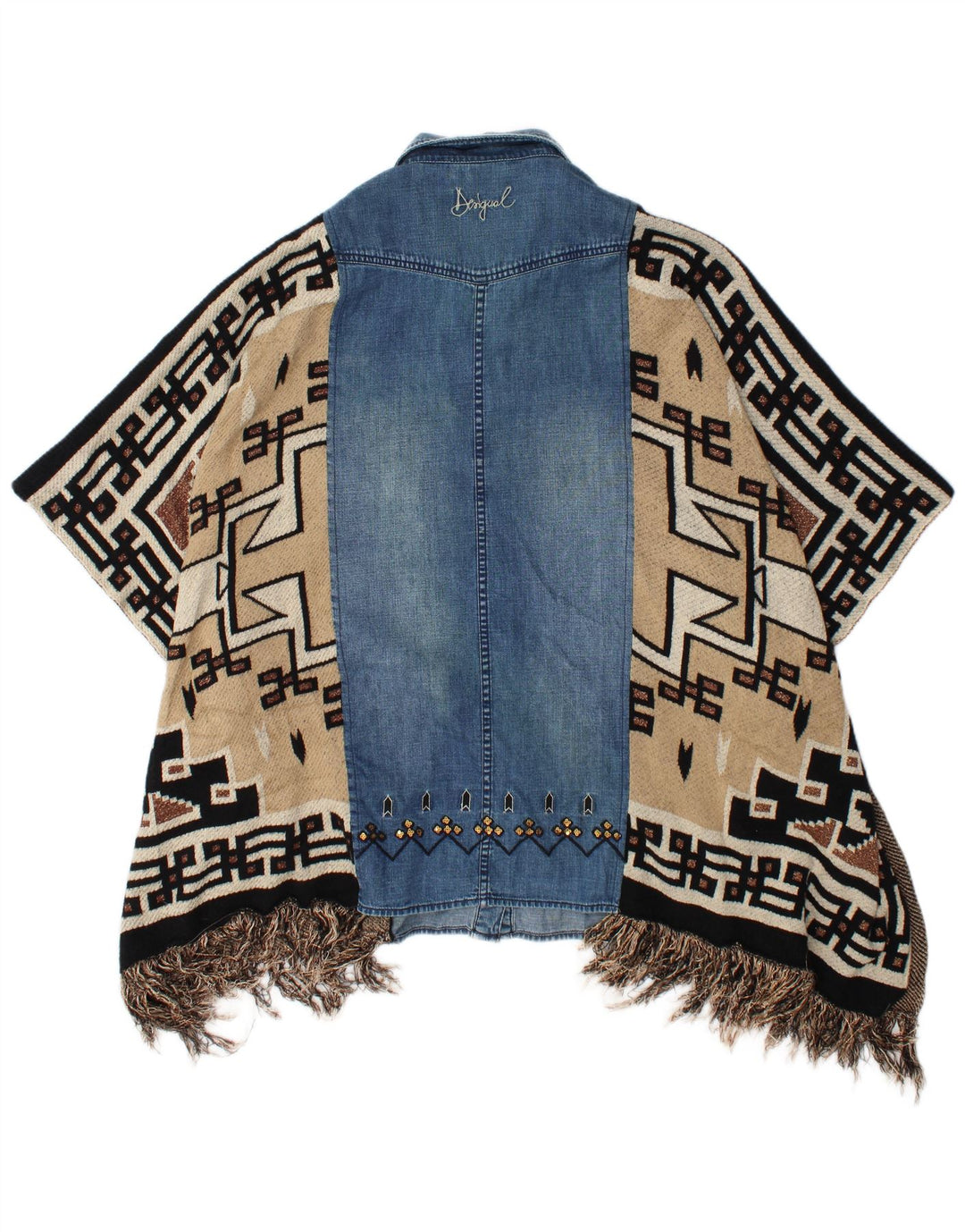 Desigual ženska traper košulja bluza UK 18 XL Višebojna patchwork viskoza