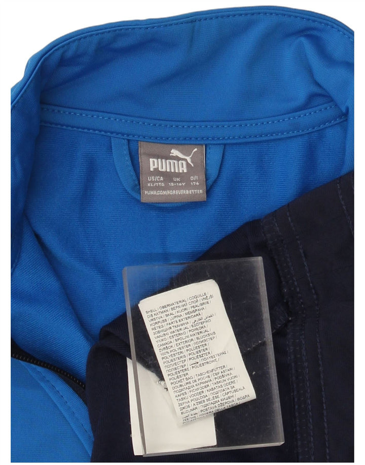PUMA Gornja jakna trenirke za dječake 15-16 godina tamnoplava poliesterska boja