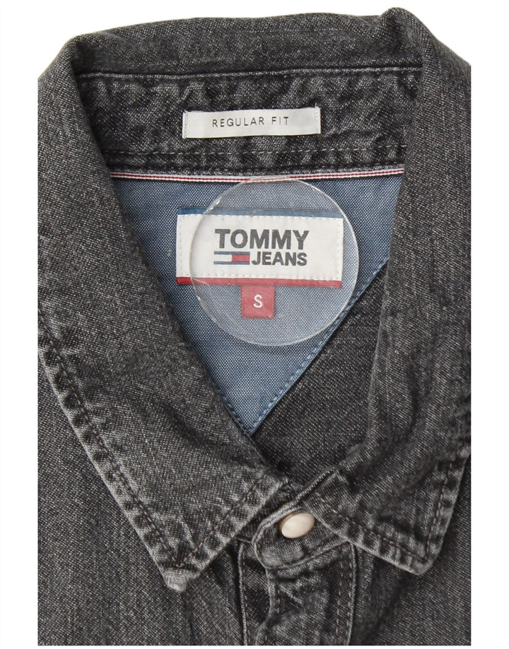 Tommy Hilfiger muška traper košulja standardnog kroja Mala siva pamučna