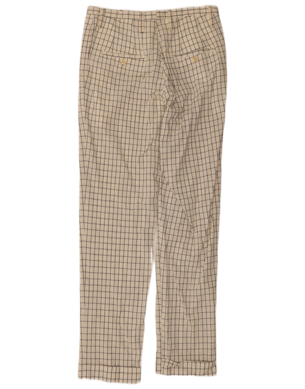 Vintage ženske ravne chino hlače IT 44 srednje W30 L31 sivobijele karirane