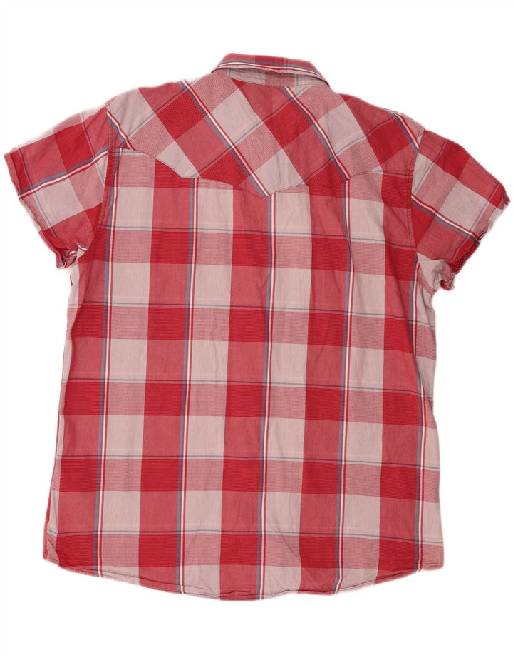 WRANGLER Muška majica kratkih rukava standardnog kroja 3XL, pamuk u ružičastom karu