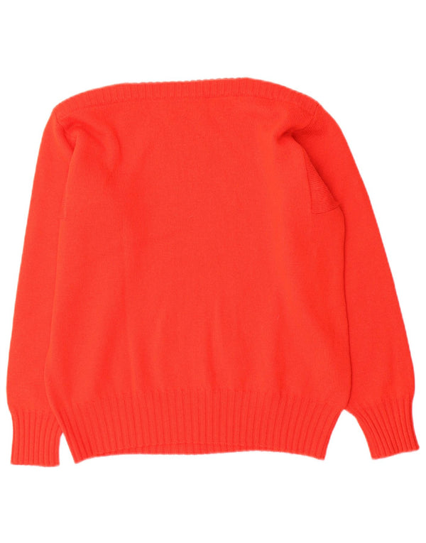 Luisa Spagnoli Womens Boat Neck Jumper Sweater UK 14 Medium Red Wool