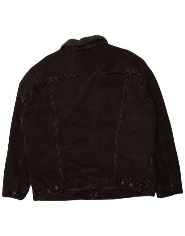 Levi's muška traper šerpa jakna UK 44 2XL crni pamuk
