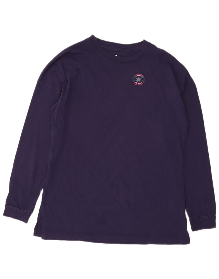 CONVERSE Ženska majica dugih rukava UK 14 srednje ljubičasta pamuk