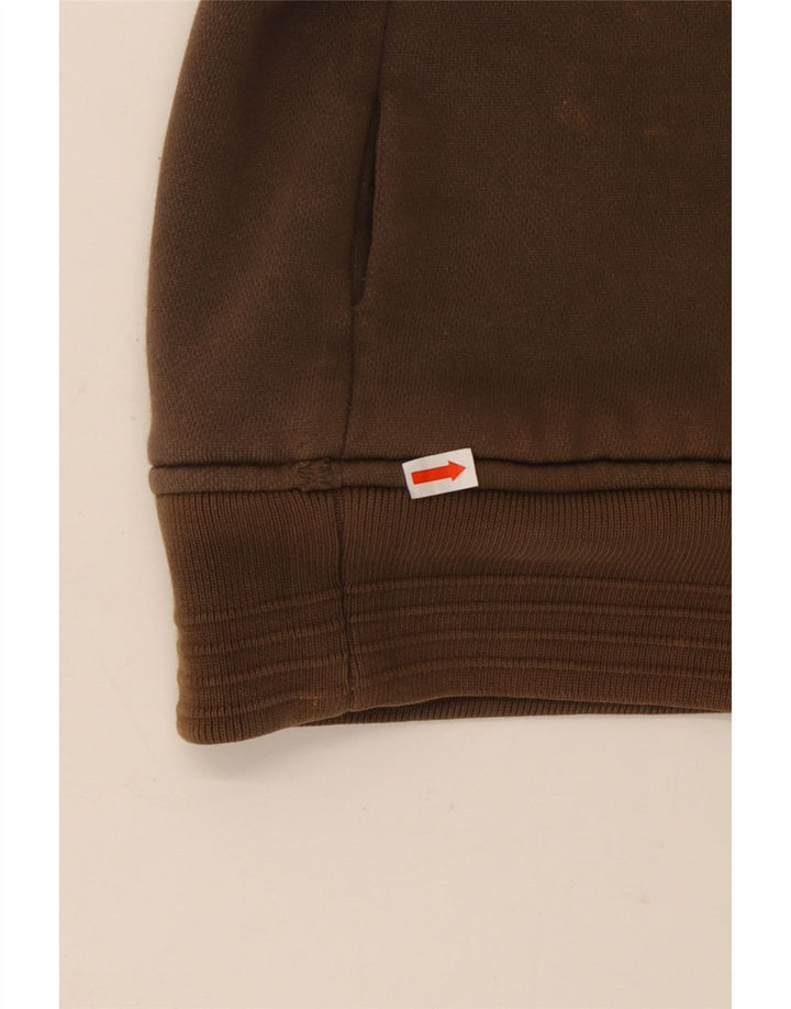 Veliki smeđi pamuk pulover s kapuljačom s patentnim zatvaračem ANIMAL