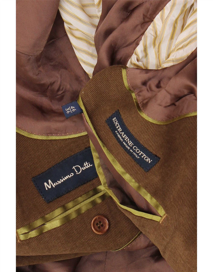 Massimo Dutti muška jakna s 3 gumba EU 46, mali smeđi pamuk