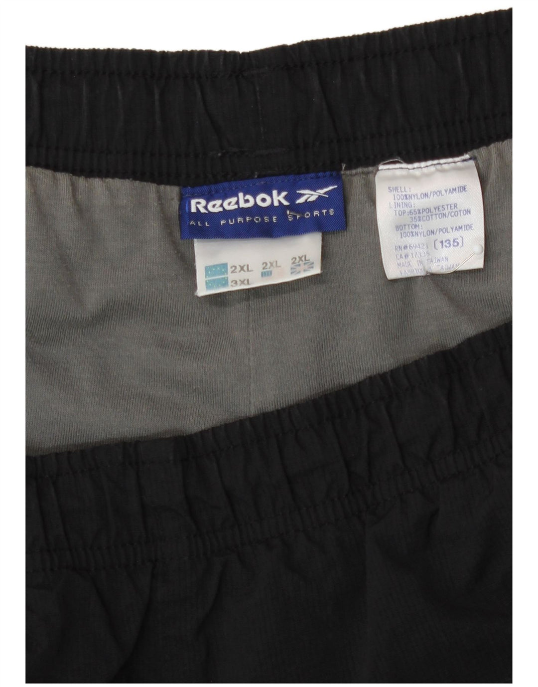 Reebok muške hlače za trenirku 2XL crni najlon