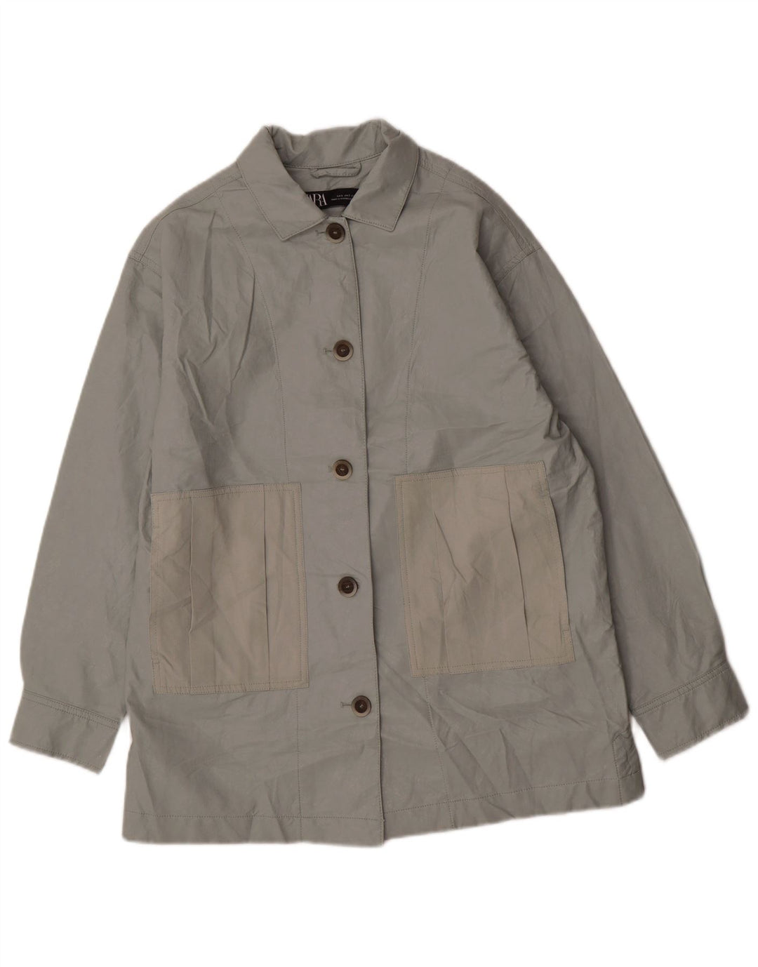 Zara ženska prevelika jakna od umjetne kože UK 10 Mala zelena poliuretana