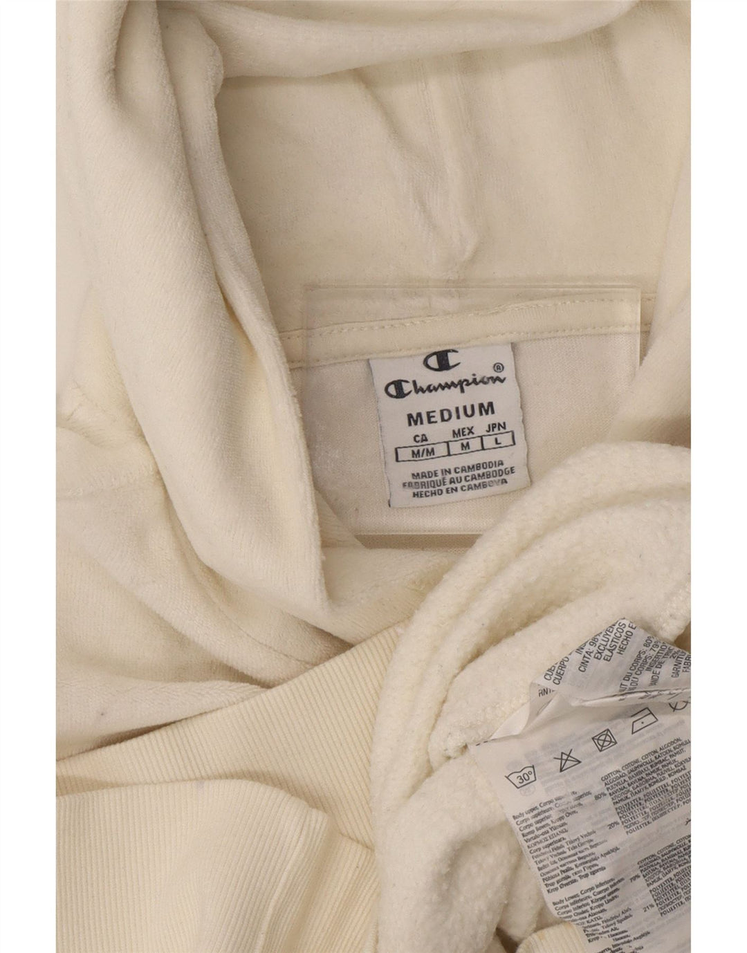 CHAMPION Ženski džemper od flisa s kapuljačom, UK 14 srednje bijele boje, pamuk