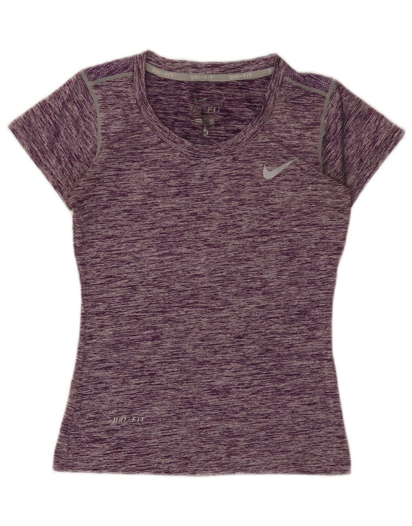 Nike Ženska Dri Fit majica kratkih rukava UK 12 Medium Purple Flected Polyester