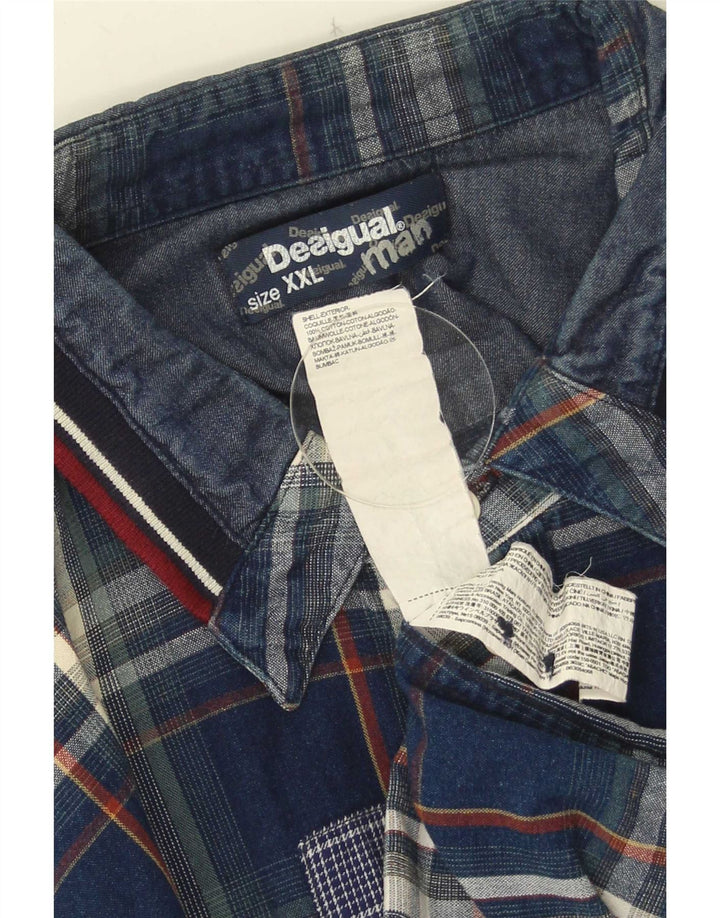 Desigual muška košulja 2XL tamnoplava karirana pamuk