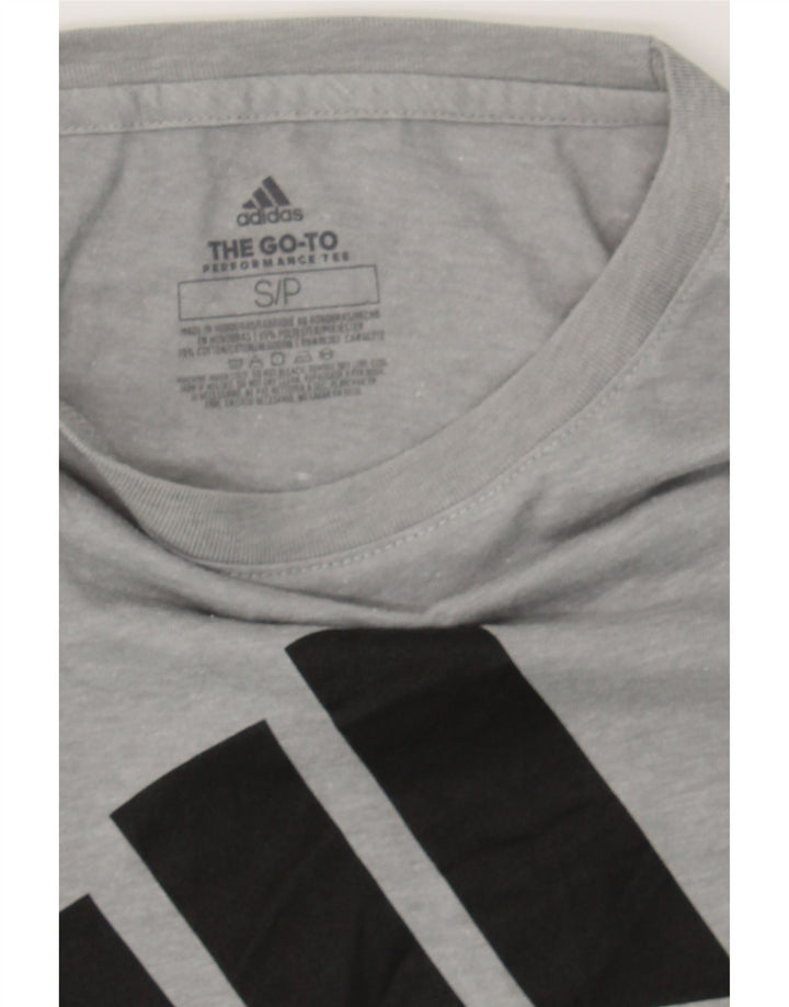 ADIDAS Womens Graphic Top Long Sleeve UK 10 Small Grey Polyester Vintage Adidas and Second-Hand Adidas from Messina Hembry 