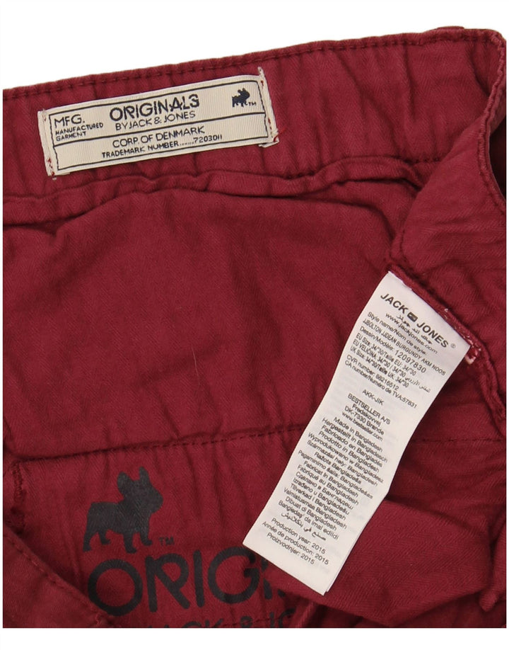 JACK & JONES Muške uske chino hlače W34 L30 Kestenjasto pamuk