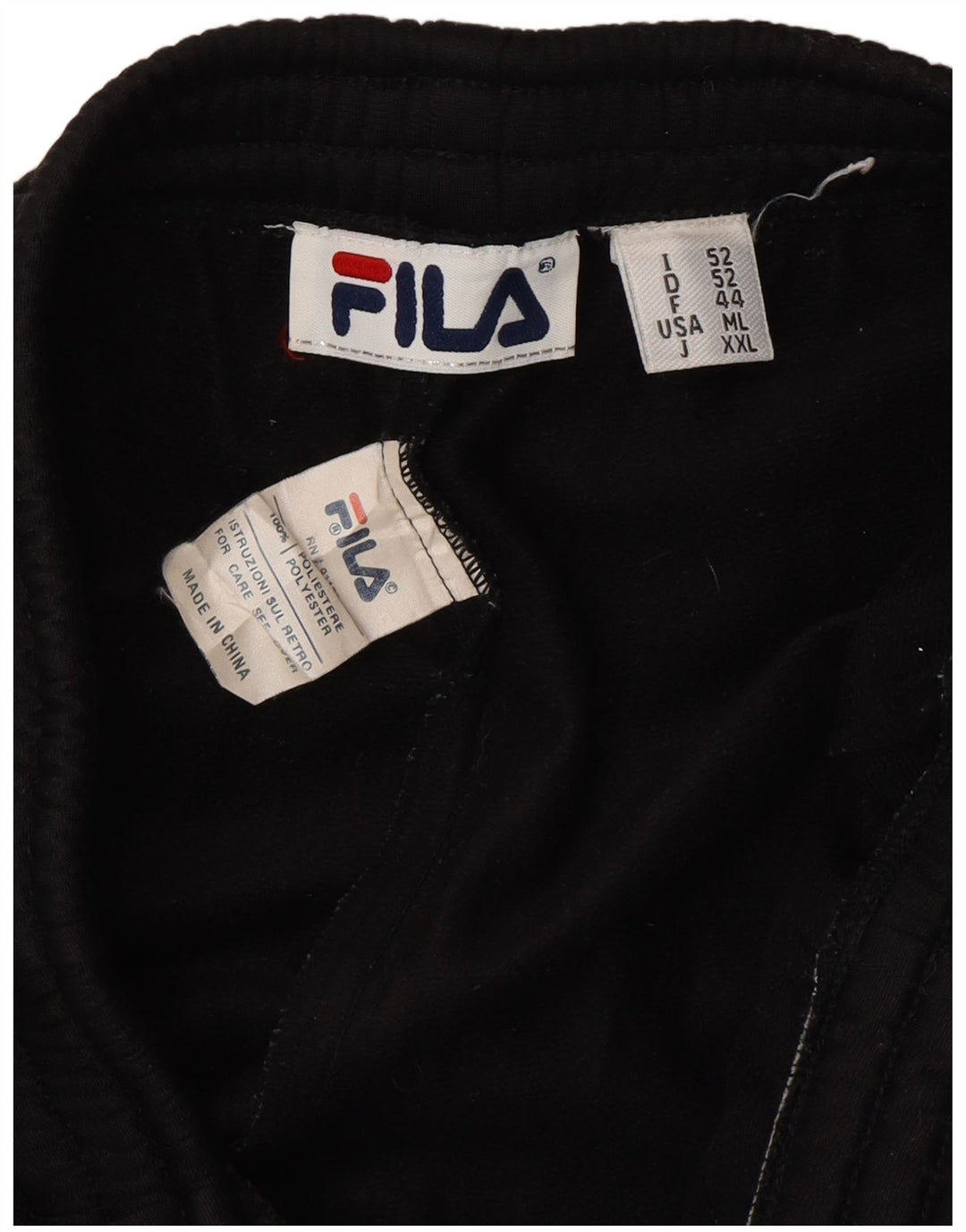 FILA Mens Tracksuit Trousers IT 52 Large  Black Polyester